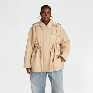KBB by KAHLANA Women's 'The Cinched Anorak Jacket' - Tan XXL
